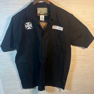 Jesse James Men's Black West Coast Choppers Button Down Shirt